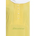 Frilled abaya dress with pintucks- lemon yellow Frilled abaya dress with pintucks- lemon yellow